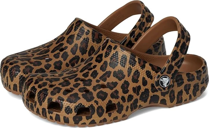 Crocs Classic Graphic Clogs Clog Shoes Sepia/Leopard : Men's 4 - Women's 6 Medium, EVA
