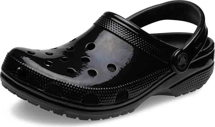 Crocs Classic High Shine Clog Shoes Black High Shine : Men's 2 - Women's 4 Medium, Synthetic