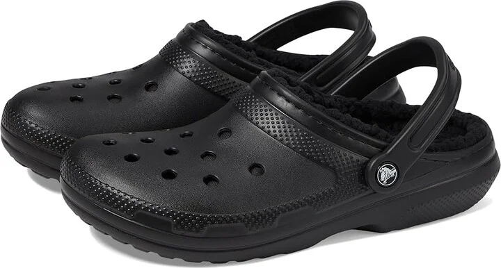 Crocs Classic Lined Clog Clog Shoes Black/Black : Men's 5 - Women's 7 Medium, EVA