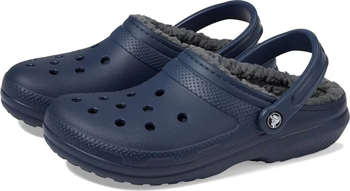 Crocs Classic Lined Clog Clog Shoes Navy/Charcoal : Men's 2 - Women's 4 Medium, EVA