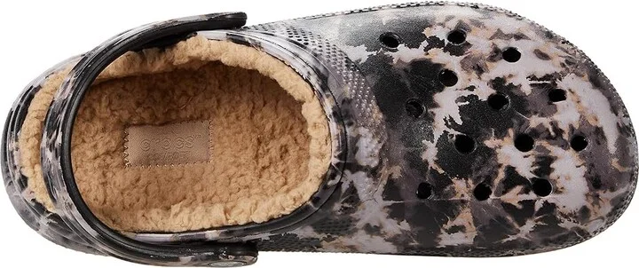 Crocs Classic Lined Tie-Dye Clog Shoes Black/Bleach Dye : Men's 4 - Women's 6 Medium - Image 2