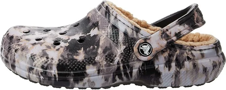 Crocs Classic Lined Tie-Dye Clog Shoes Black/Bleach Dye : Men's 4 - Women's 6 Medium - Image 6