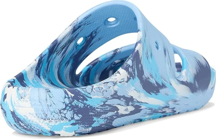 Crocs Classic Marbled Sandals Wedge Shoes Blue Calcite/Multi : Men's 5 - Women's 7 Medium, Synthetic - Image 4