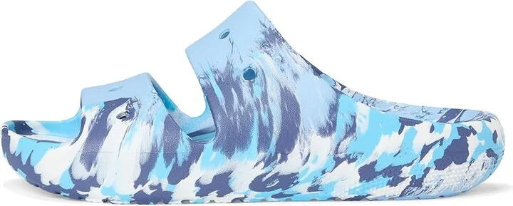 Crocs Classic Marbled Sandals Wedge Shoes Blue Calcite/Multi : Men's 5 - Women's 7 Medium, Synthetic - Image 6