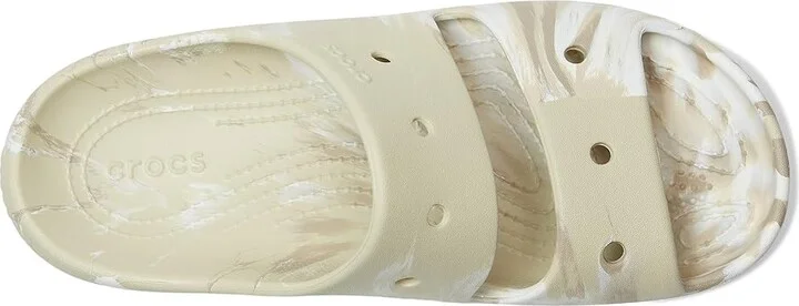Crocs Classic Marbled Sandals Wedge Shoes Bone/Multi : Men's 4 - Women's 6 Medium, Synthetic - Image 2