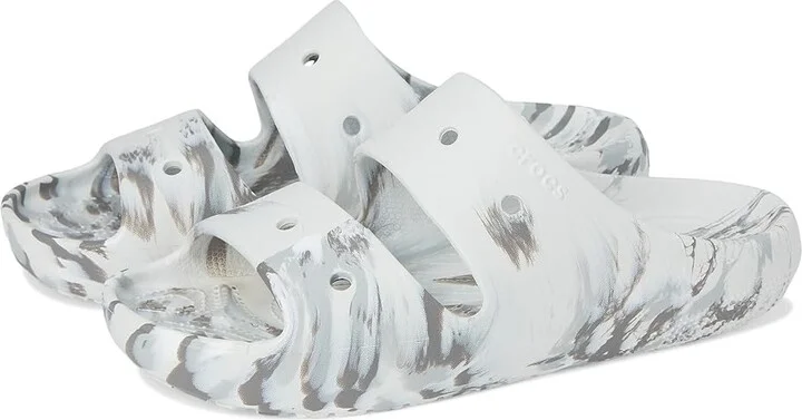 Crocs Classic Marbled Sandals Wedge Shoes Moonlight/Multi : Men's 10 - Women's 12 Medium, Synthetic