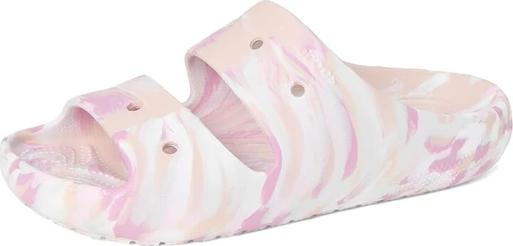 Crocs Classic Marbled Sandals Wedge Shoes Quartz/Multi : Men's 9 - Women's 11 Medium, Synthetic - Image 5