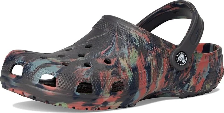 Crocs Classic Marbled Tie-Dye Clog Clog Shoes Black Sand/Multi : Men's 3 - Women's 5 Medium, Synthetic - Image 5