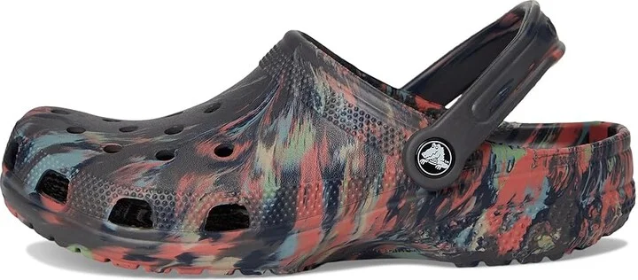 Crocs Classic Marbled Tie-Dye Clog Clog Shoes Black Sand/Multi : Men's 3 - Women's 5 Medium, Synthetic - Image 6