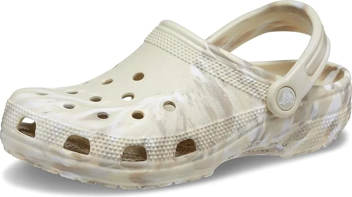 Crocs Classic Marbled Tie-Dye Clog Clog Shoes Bone/Multi : Men's 13 - Women's 15 Medium, Synthetic
