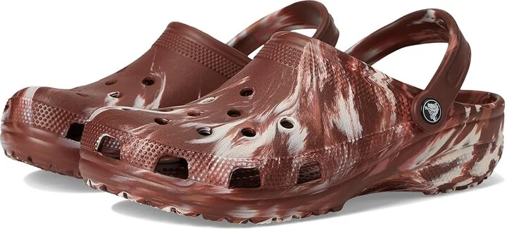 Crocs Classic Marbled Tie-Dye Clog Clog Shoes Dark Clay/Multi : Men's 5 - Women's 7 Medium, Synthetic