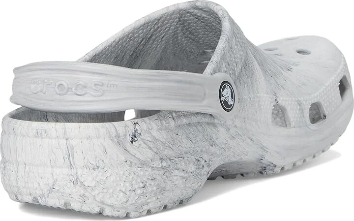 Crocs Classic Marbled Tie-Dye Clog Clog Shoes Grey Swirl : Men's 12 - Women's 14 Medium, Synthetic - Image 4