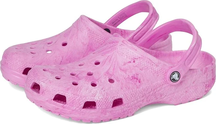 Crocs Classic Marbled Tie-Dye Clog Clog Shoes Pink Swirl : Men's 6 - Women's 8 Medium, Synthetic