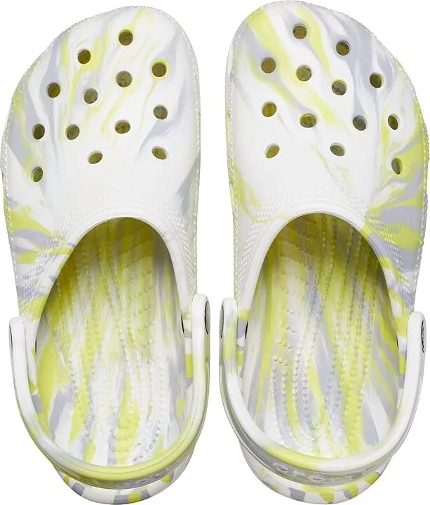 Crocs Classic Marbled Tie-Dye Clog Clog Shoes White/Microchip : Men's 10 - Women's 12 Medium, Synthetic - Image 2
