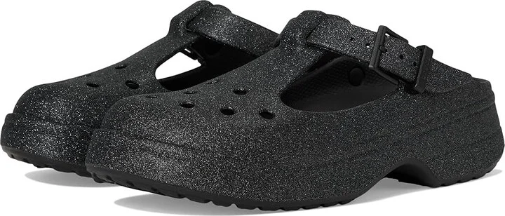 Crocs Classic Mary Jane Clogs Slippers Black Glitter : Men's 7 - Women's 9 Medium, EVA