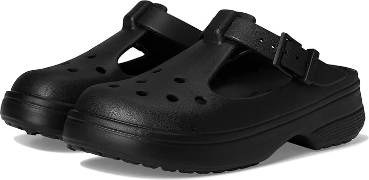 Crocs Classic Mary Jane Clogs Slippers Black : Men's 2 - Women's 4 Medium, EVA