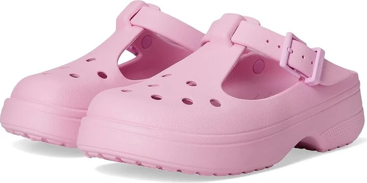 Crocs Classic Mary Jane Clogs Slippers Pink Tweed : Men's 6 - Women's 8 Medium, EVA