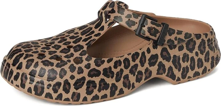 Crocs Classic Mary Jane Clogs Slippers Sepia/Leopard : Men's 7 - Women's 9 Medium, EVA - Image 5