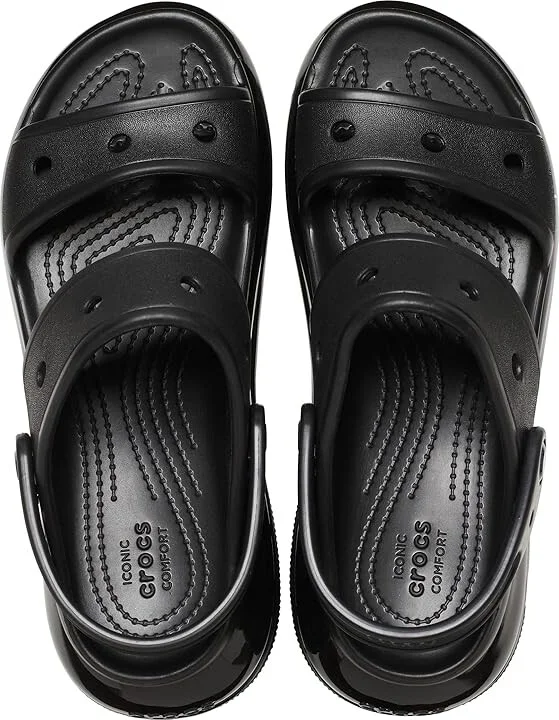 Crocs Classic Mega Crush Sandal Shoes Black : Men's 10 - Women's 12 Medium, Synthetic - Image 2