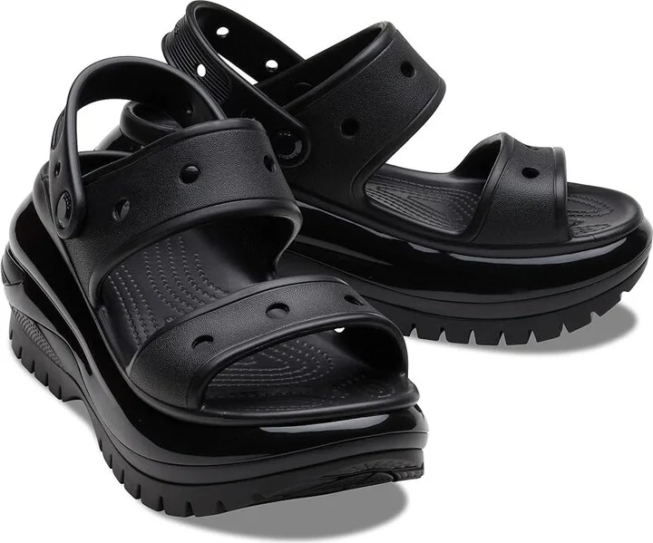 Crocs Classic Mega Crush Sandal Shoes Black : Men's 10 - Women's 12 Medium, Synthetic