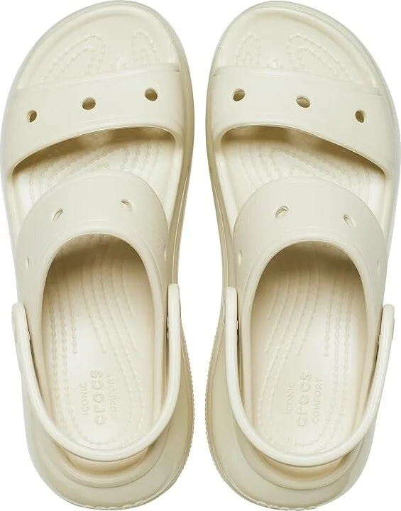 Crocs Classic Mega Crush Sandal Shoes Bone : Men's 10 - Women's 12 Medium, Synthetic - Image 2