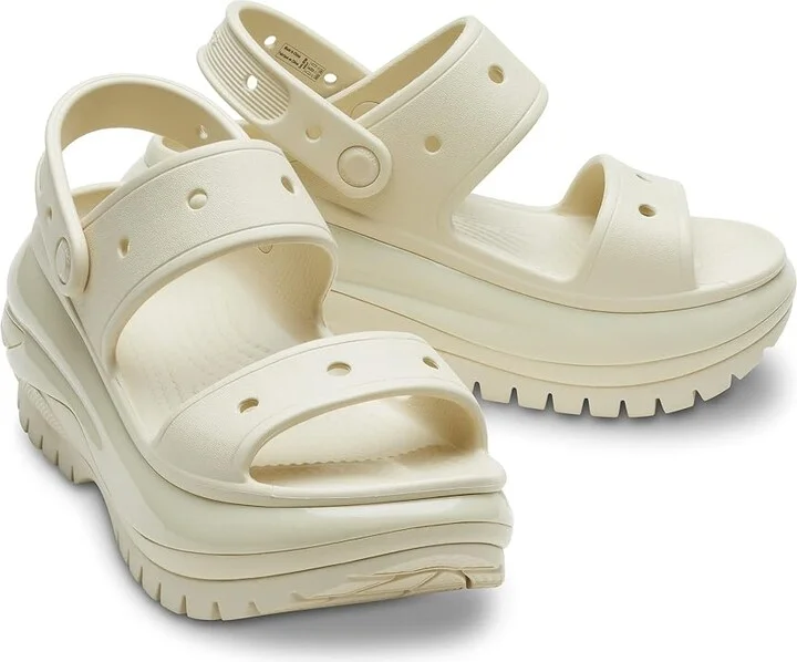 Crocs Classic Mega Crush Sandal Shoes Bone : Men's 10 - Women's 12 Medium, Synthetic