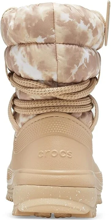 Crocs Classic Neo Puff Luxe Boot Women's Shoes Chai/White : 4 M, Textile - Image 4
