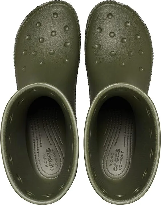 Crocs Classic Rain Boot Shoes Army Green : Men's 2 - Women's 4 Medium - Image 5