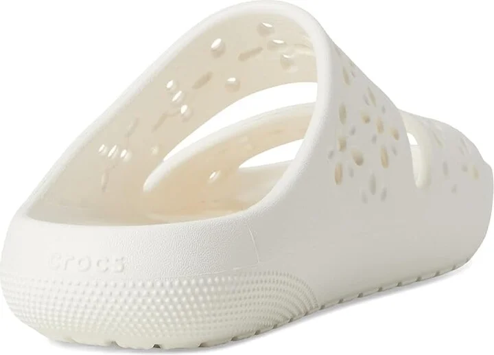 Crocs Classic Sandals 2.0 with Floral Cutout Design Sandals Chalk : Men's 8 - Women's 10 Medium, Synthetic - Image 4