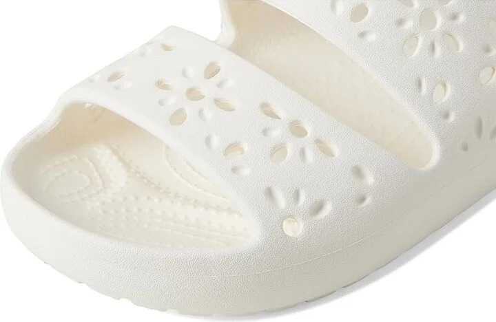 Crocs Classic Sandals 2.0 with Floral Cutout Design Sandals Chalk : Men's 8 - Women's 10 Medium, Synthetic - Image 7