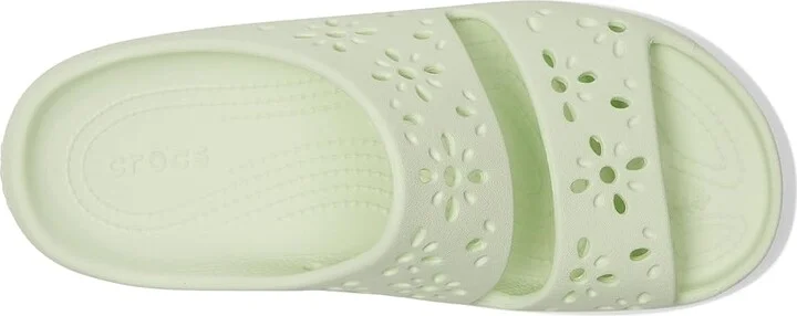 Crocs Classic Sandals 2.0 with Floral Cutout Design Sandals Jade Tint : Men's 2 - Women's 4 Medium, Synthetic - Image 2