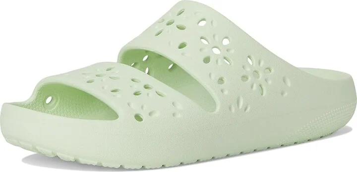 Crocs Classic Sandals 2.0 with Floral Cutout Design Sandals Jade Tint : Men's 2 - Women's 4 Medium, Synthetic - Image 5