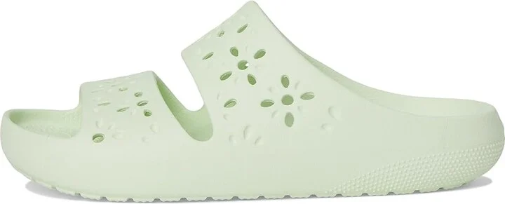 Crocs Classic Sandals 2.0 with Floral Cutout Design Sandals Jade Tint : Men's 2 - Women's 4 Medium, Synthetic - Image 6