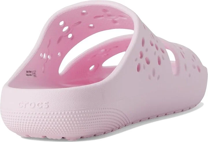 Crocs Classic Sandals 2.0 with Floral Cutout Design Sandals Pink Milk : Men's 5 - Women's 7 Medium, Synthetic - Image 4