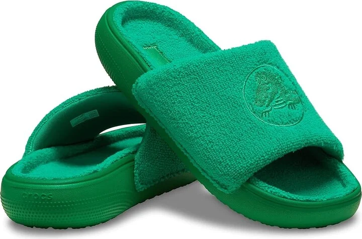 Crocs Classic Towel Slide Sandals Green Ivy : Men's 6 - Women's 8 Medium, Synthetic
