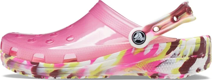 Crocs Classic Translucent Clog Fuchsia Fun/Multi Marbled Men's 11