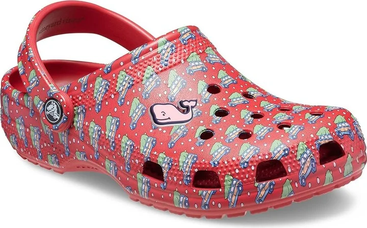 Crocs Classic Vineyard Vines Holiday Clog Clog Shoes White/Red : Men's 9 - Women's 11 Medium