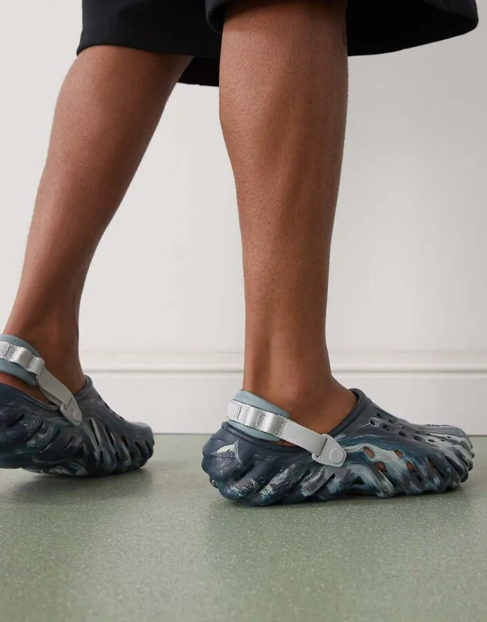 Crocs Echo marbled clogs in black sand/multi - Image 3