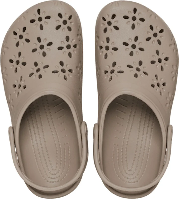 CROCS Floral Cut-Out Womens Classic Clogs - Image 3