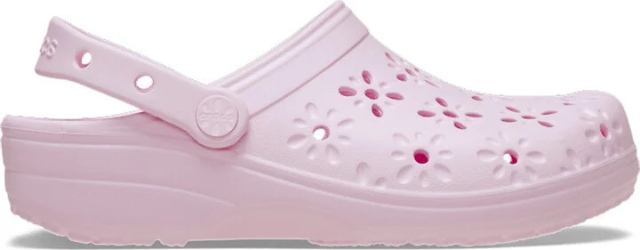 CROCS Floral Cut-Out Womens Classic Clogs - Image 2