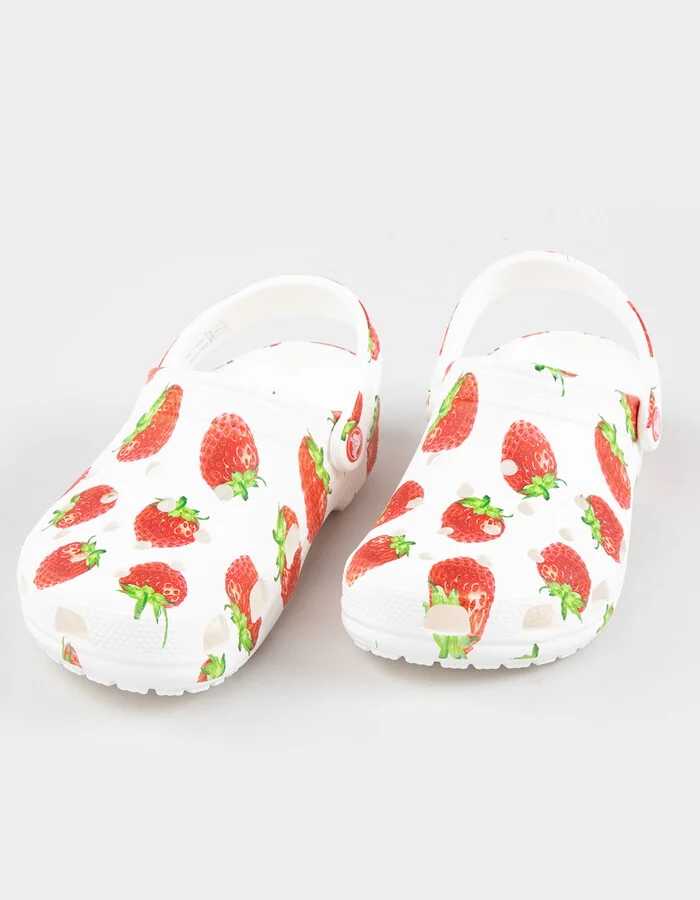 CROCS Fresh Fruits Strawberry Womens Classic Clogs