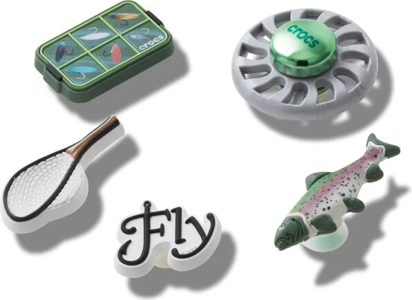 Crocs Jibbitz Fly Fishing Shoe Charms 5-Pack - Image 2