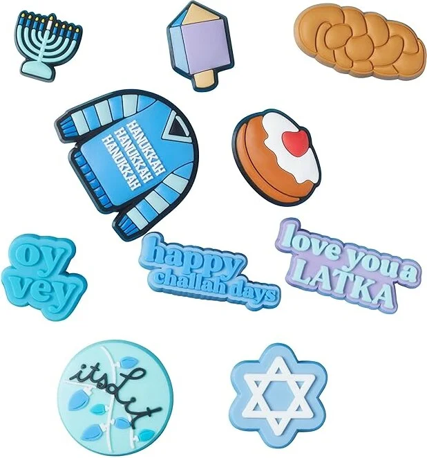 Crocs Jibbitz Holiday Packs Remedies Foot Care Hanukkah 10-Pack, Synthetic