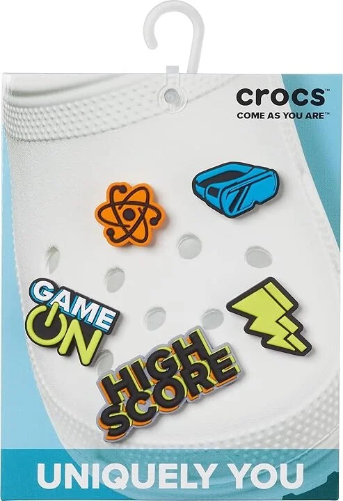 Crocs Jibbitz Sports Interests Remedies Foot Care Super Gamer 5-Pack, Synthetic