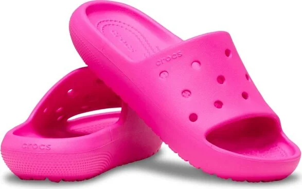 Crocs Kids Classic Slides 2.0, Pink Crush, J2 - Image 2