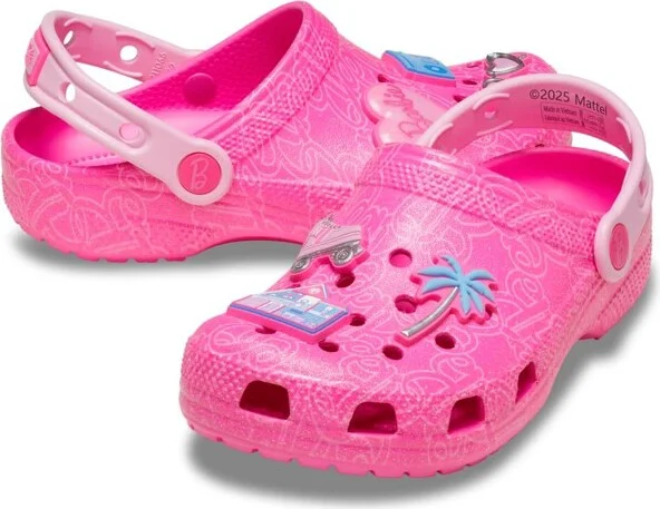 Crocs Kids Mattel Pink Barbie Classic Clogs, Multi, J3 - Image 2