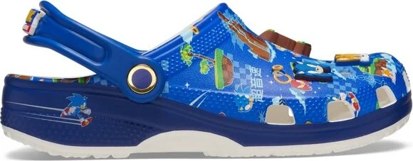 Crocs Kids Sonic the Hedgehog Classic Clogs, Blue Bolt/Multi, J4
