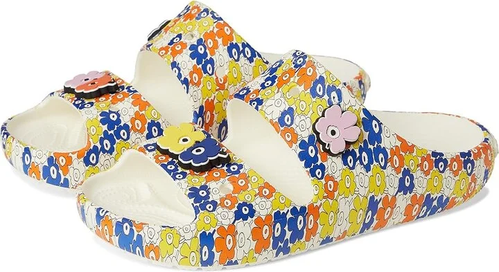 Crocs Marimekko Classic Slides Wedge Shoes Floral/Marimekko : Men's 9 - Women's 11 Medium, Synthetic
