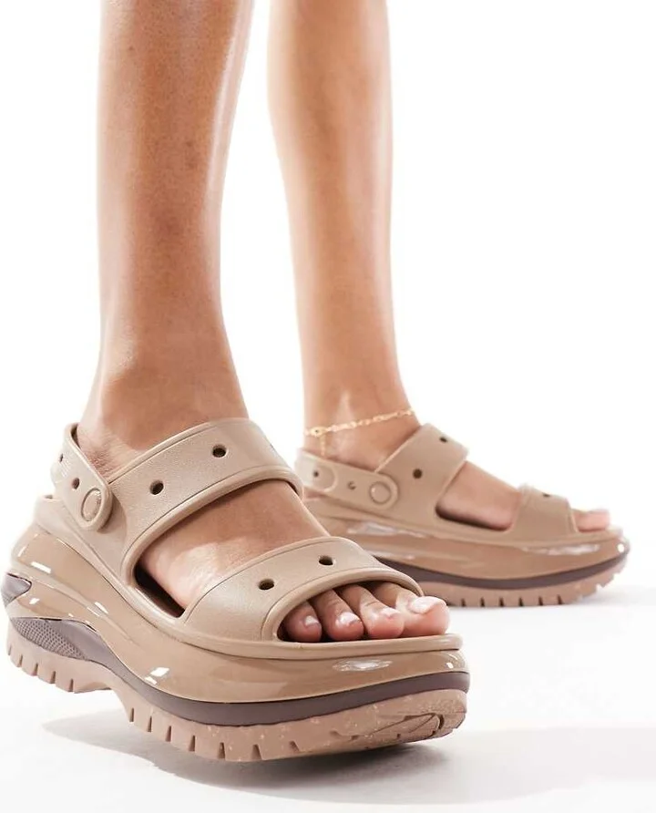 Crocs Mega Crush Sandals In Latte - Image 2