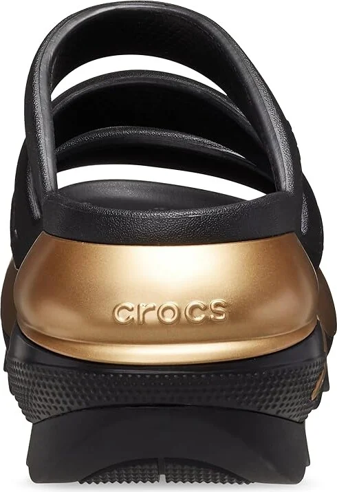 Crocs Mega Crush Triple Strap Sandal Sandals Black/Gold Metallic : Men's 8 - Women's 10 Medium, Synthetic - Image 4
